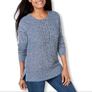 Karen Scott Cable-Knit Panel Sweater